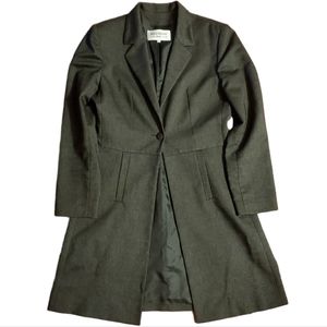 Mario Dessuti Women's One Button Long Jacket Coat - Charcoal Grey -